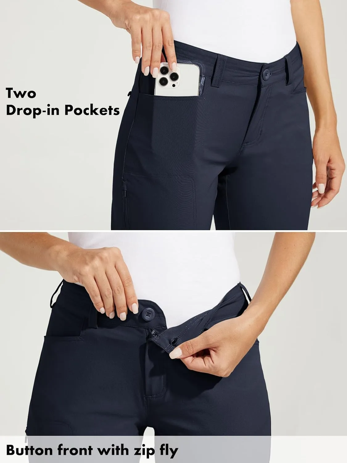 Willit Women's Golf Pants Hiking Pants Quick Dry Lightweight Outdoor Casual Pants with Pockets Water Resistant