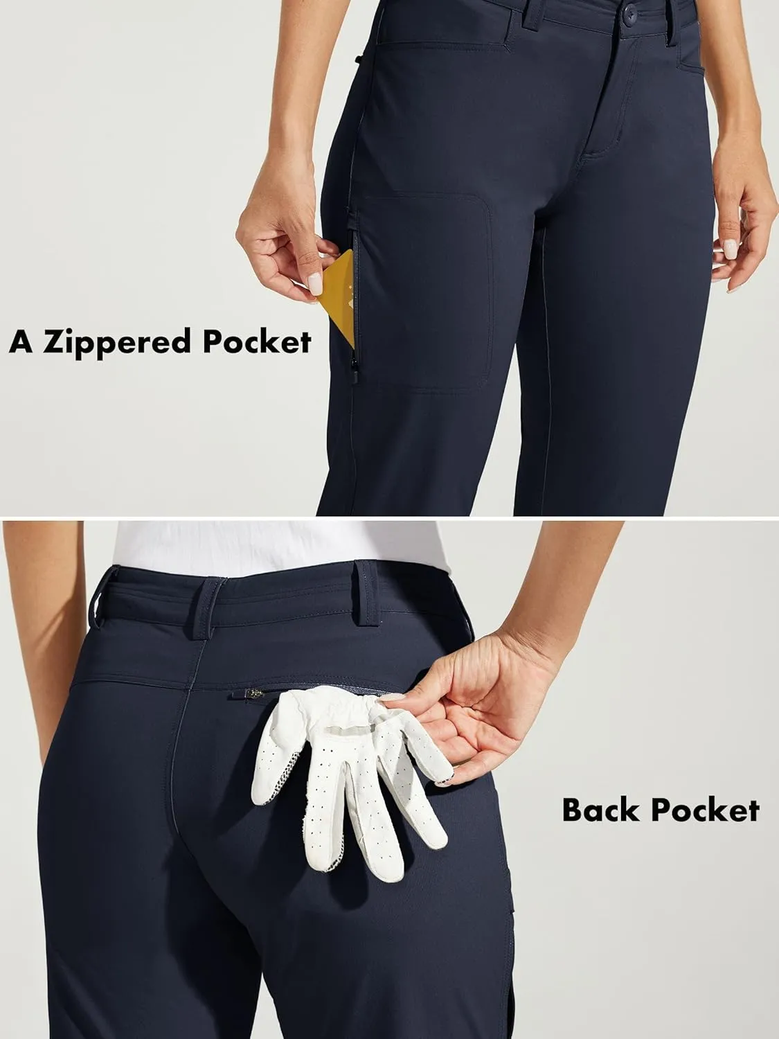 Willit Women's Golf Pants Hiking Pants Quick Dry Lightweight Outdoor Casual Pants with Pockets Water Resistant