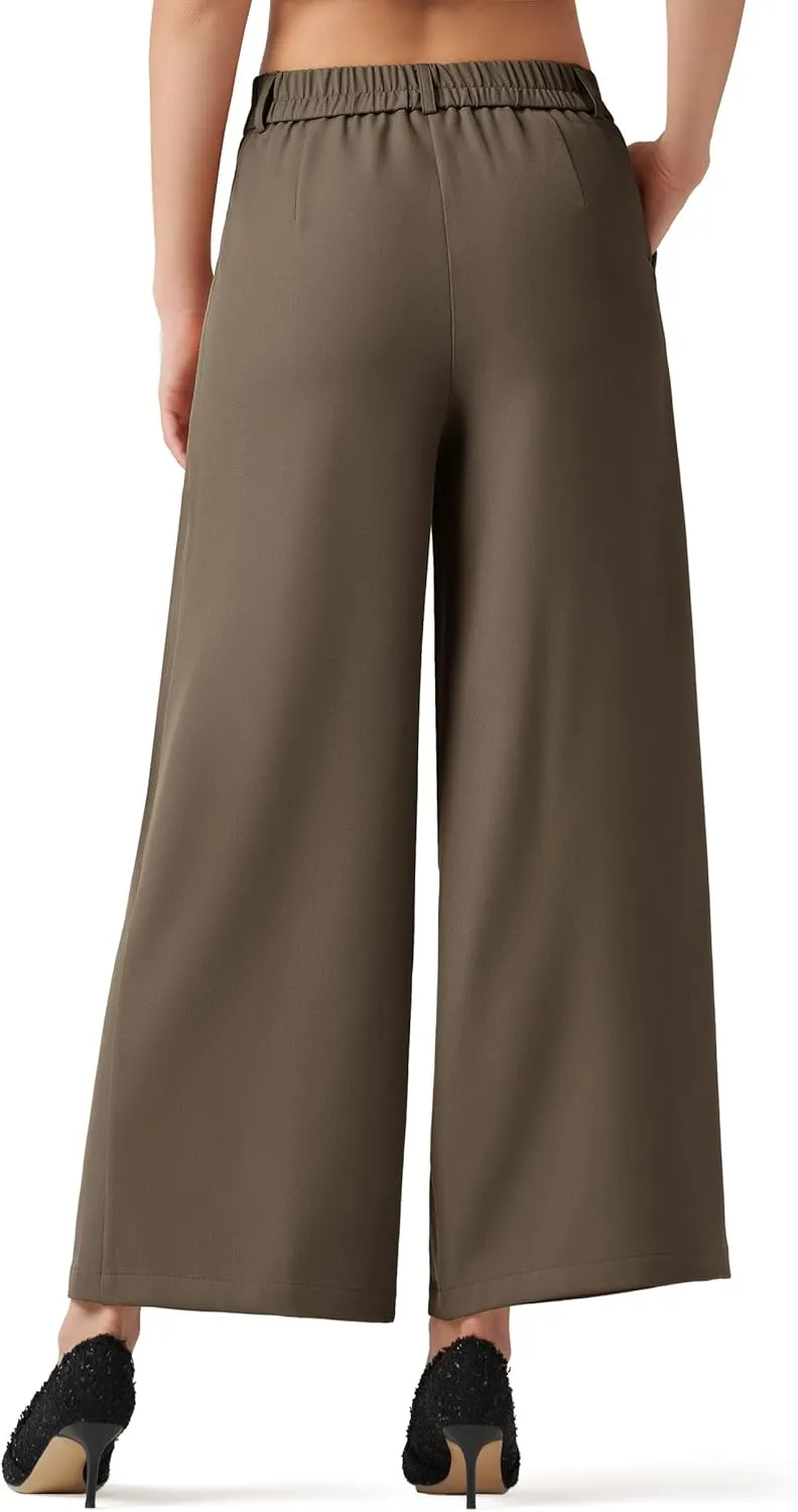 Willit Women's Wide Leg Pants Work Dress Pants Casual Palazzo Pants High Waisted Business Office Slacks 25"/27"/29"