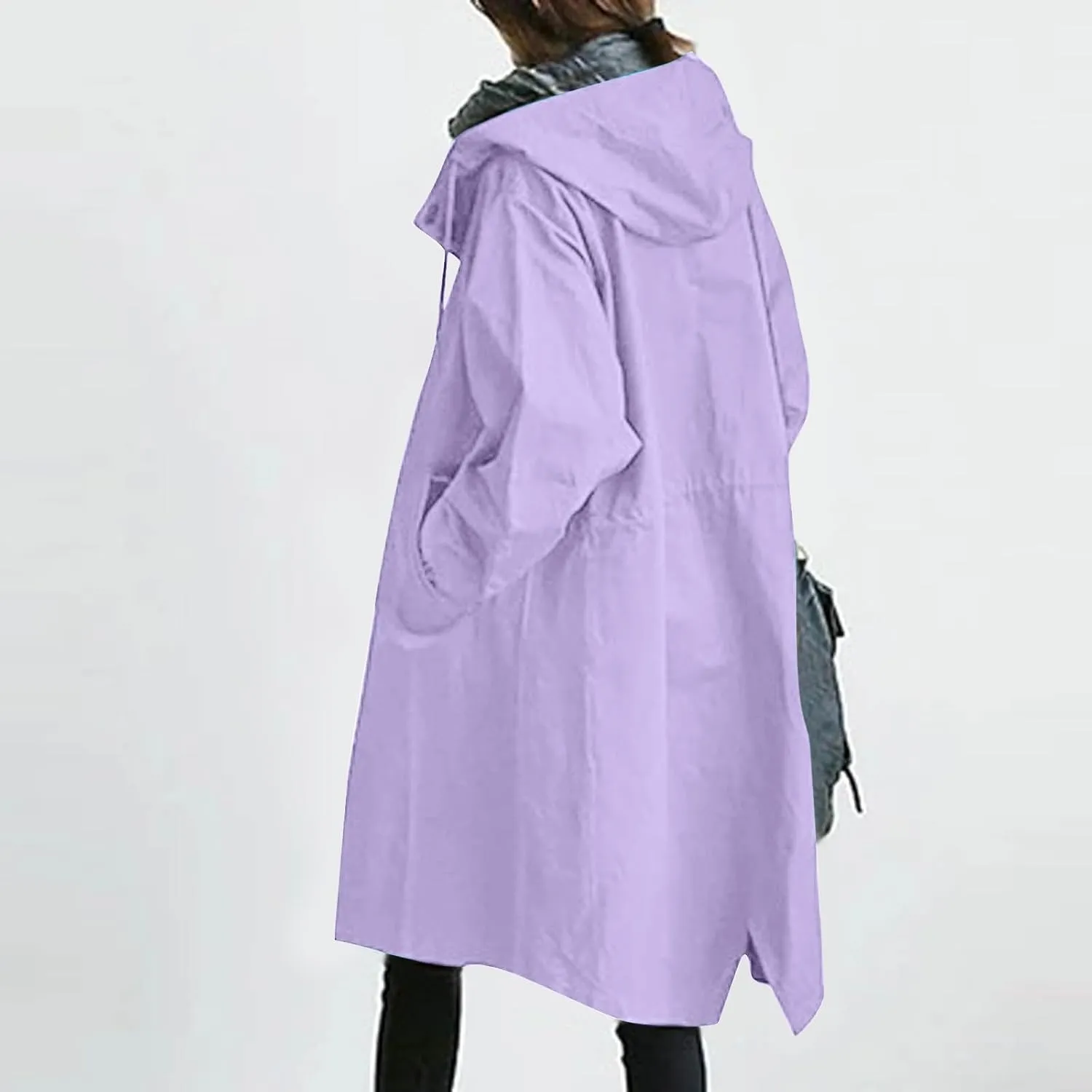 Windproof Classic Hooded Coat Outwear Womens Elegant Windbreaker Wild Winter Women'S Womens Oversized Long Trench