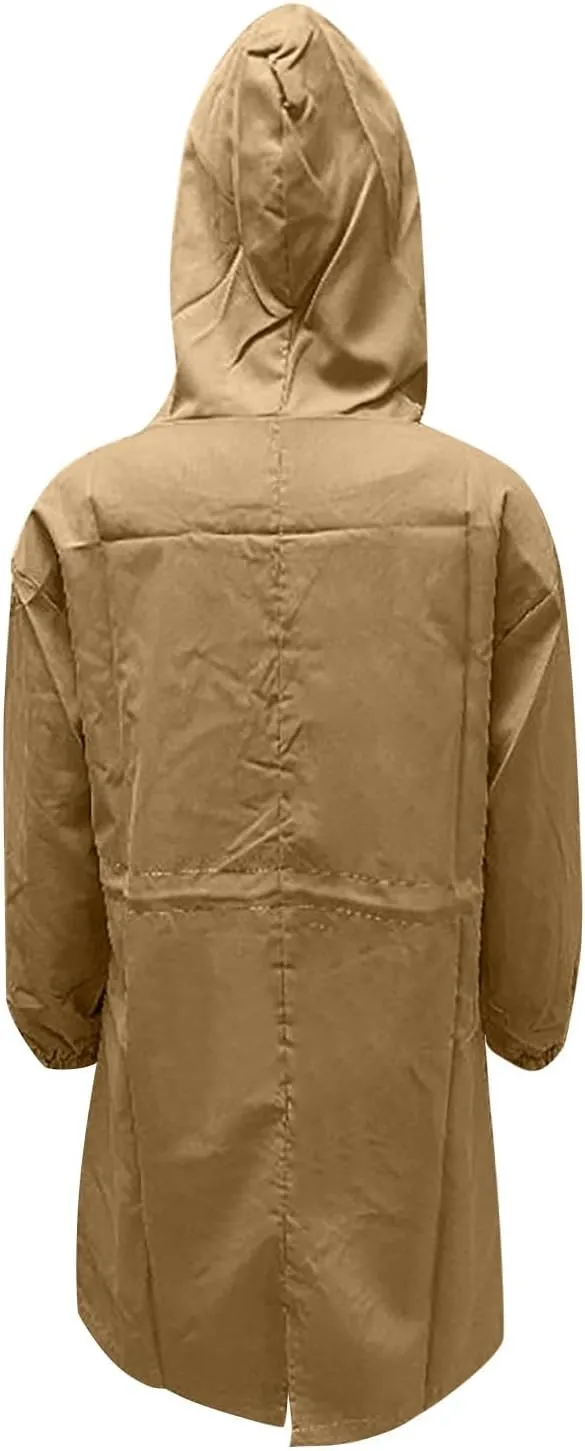 Windproof Classic Hooded Coat Outwear Womens Elegant Windbreaker Wild Winter Women'S Womens Oversized Long Trench