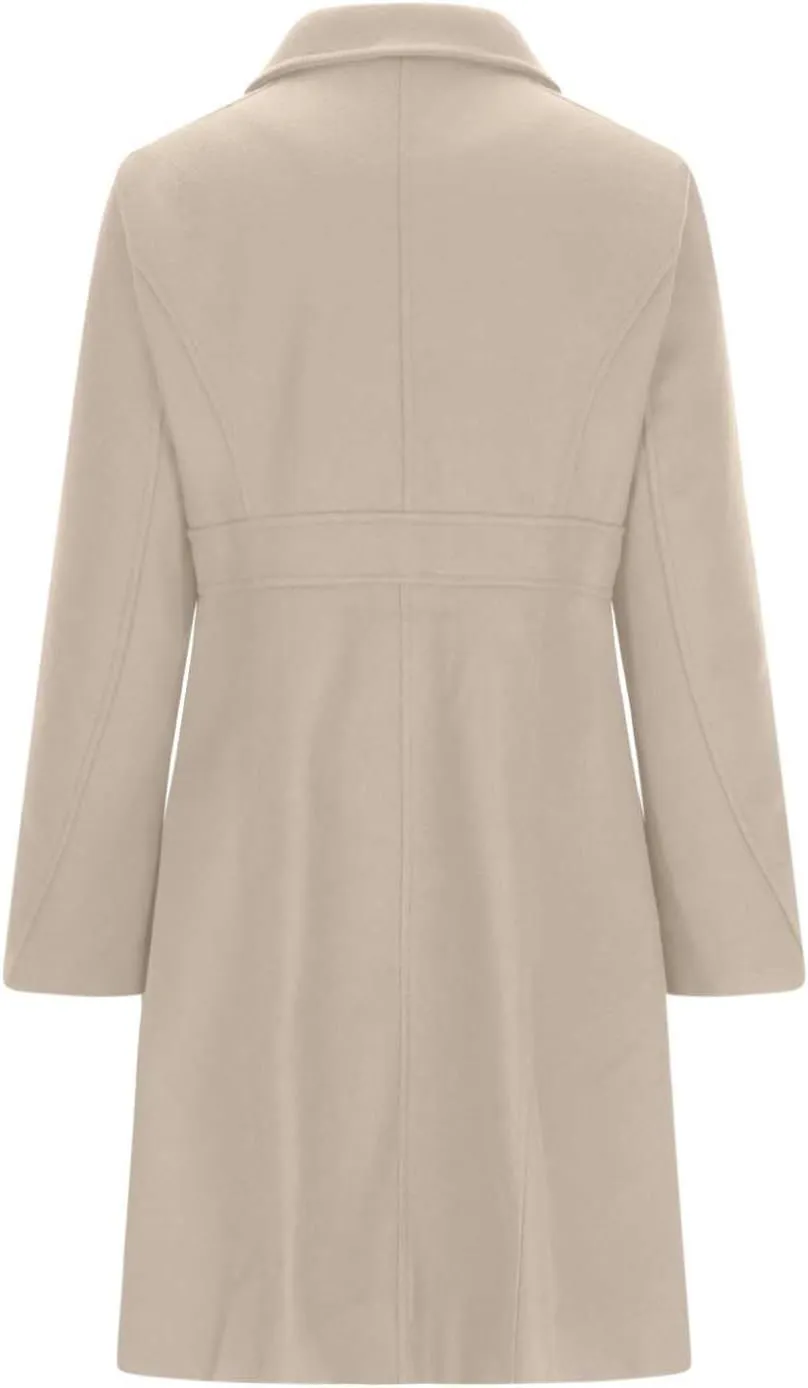 Winter Coats for Women Open Front Trench Coat Long Sleeve Lapel Cardigan Winter Overcoat Midi Peacoat with Pockets