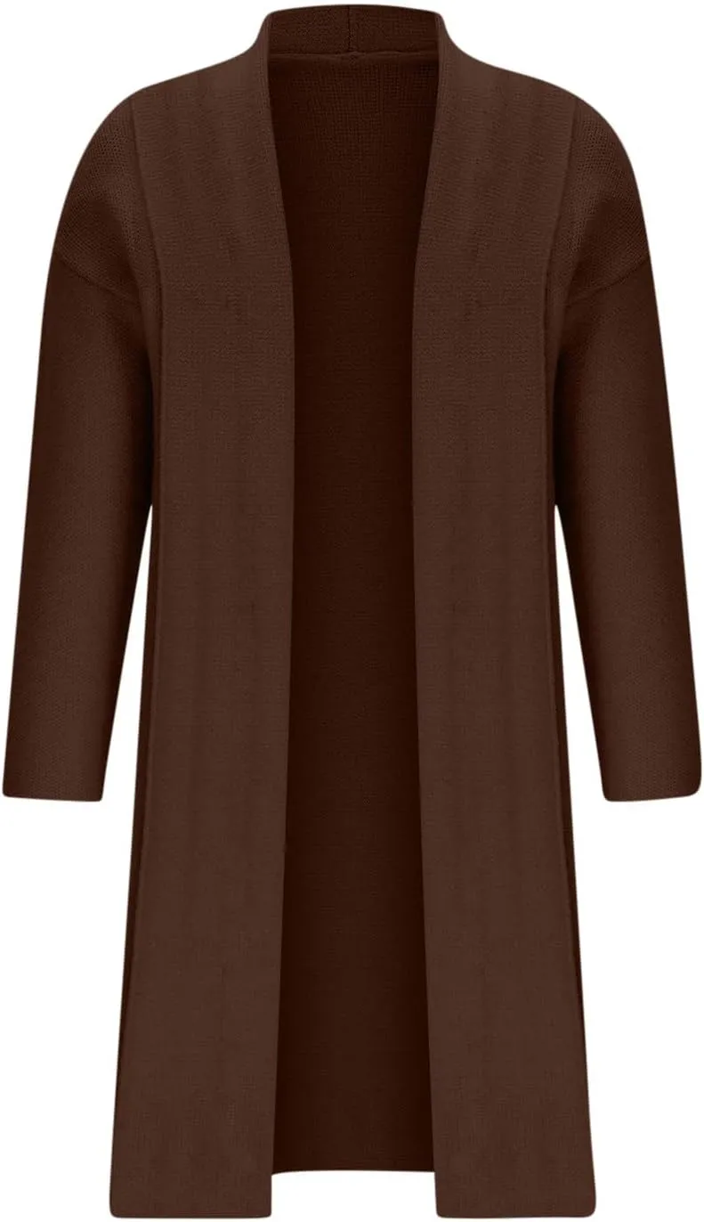 Winter Coats for Women Woolen Trench Coat Chunky Open Front Long Cardigan Slouchy Knit Fall Trendy Coatigan Jackets