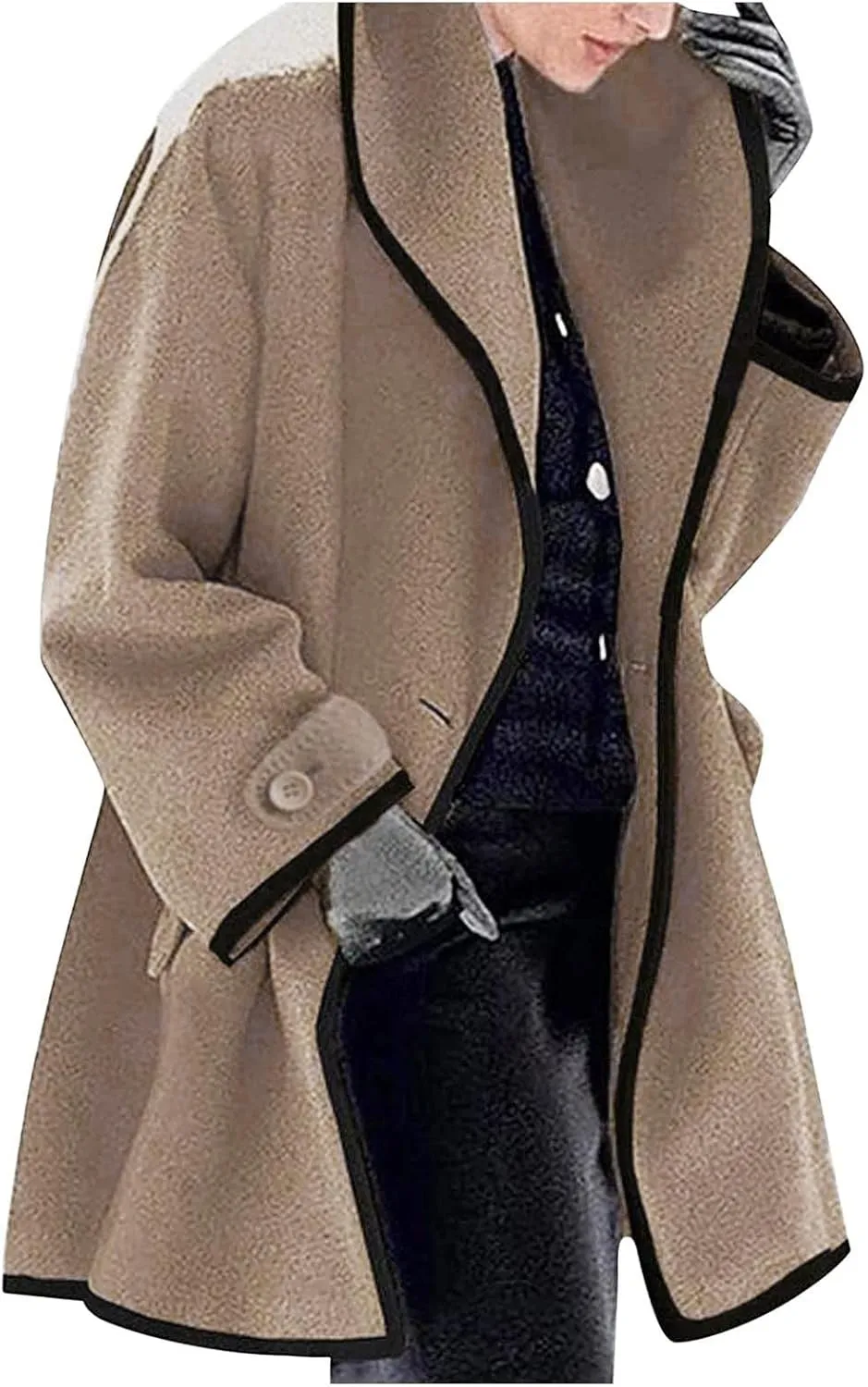 Winter Jackets For Women Womens Winter Wool Coat Trench Jacket Ladies Warm Slim Long Overcoat Outwear
