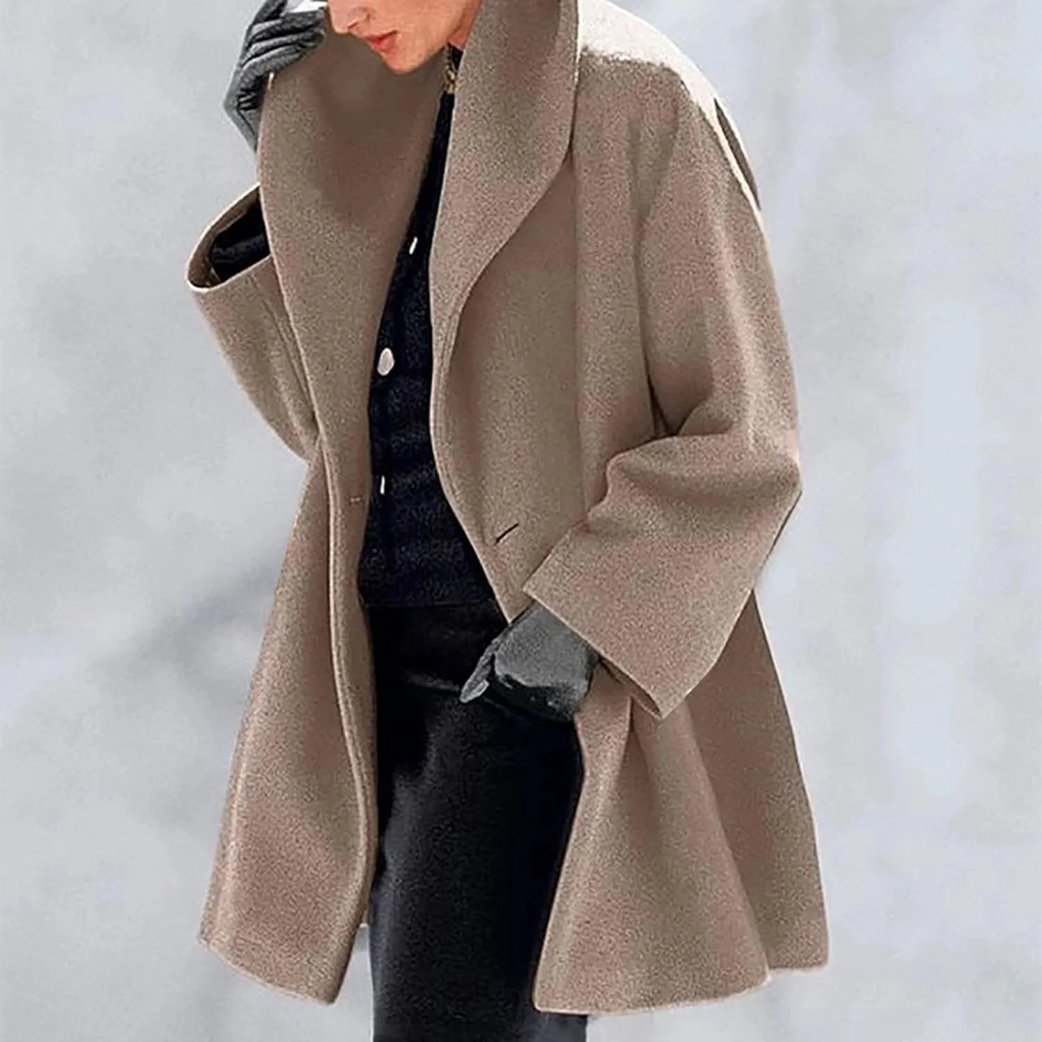 Winter Jackets For Women Womens Winter Wool Coat Trench Jacket Ladies Warm Slim Long Overcoat Outwear