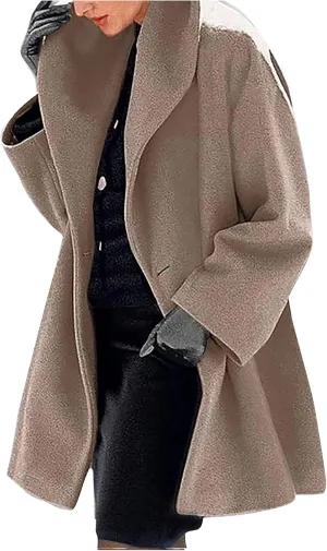 Winter Jackets For Women Womens Winter Wool Coat Trench Jacket Ladies Warm Slim Long Overcoat Outwear