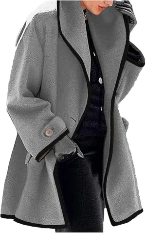 Winter Jackets For Women Womens Winter Wool Coat Trench Jacket Ladies Warm Slim Long Overcoat Outwear