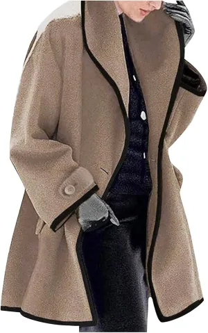 Winter Jackets For Women Womens Winter Wool Coat Trench Jacket Ladies Warm Slim Long Overcoat Outwear