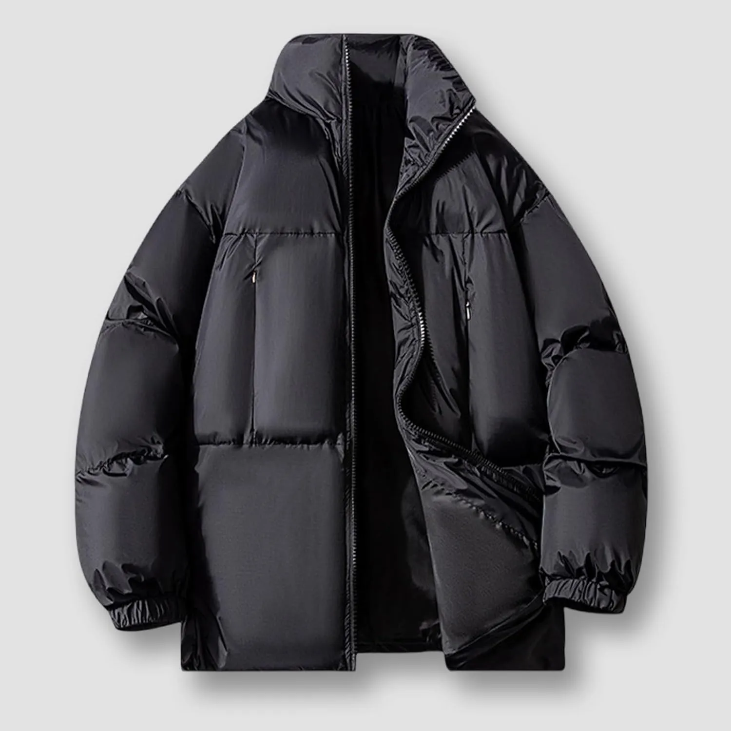 Winter Quilted Insulated Jackets For Men Heavyweight Cotton Padded Jacket Stand Collar Thickened Coats For Travel Ski
