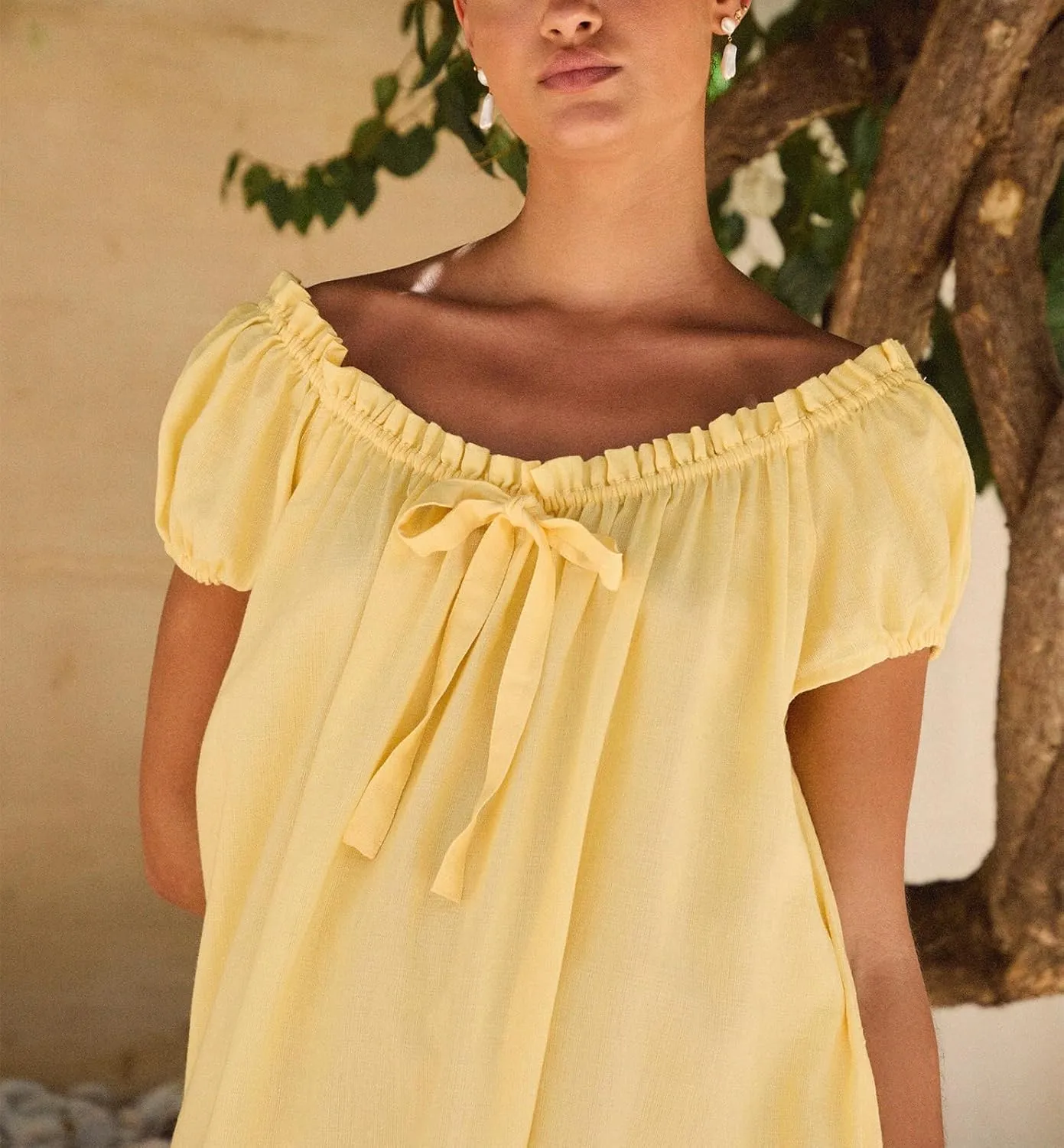 Women Boho Mini Dress Aesthetic Floral Embroidery Puff Short Sleeve Square Neck Short Dress Beach Vacation Clothes