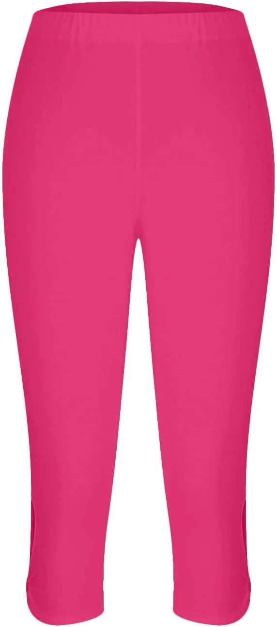 Women Capri Leggings 2024 Dressy Casual Summer Capris Knee Length Crop Pants Trendy Lightweight Ladies Clothing
