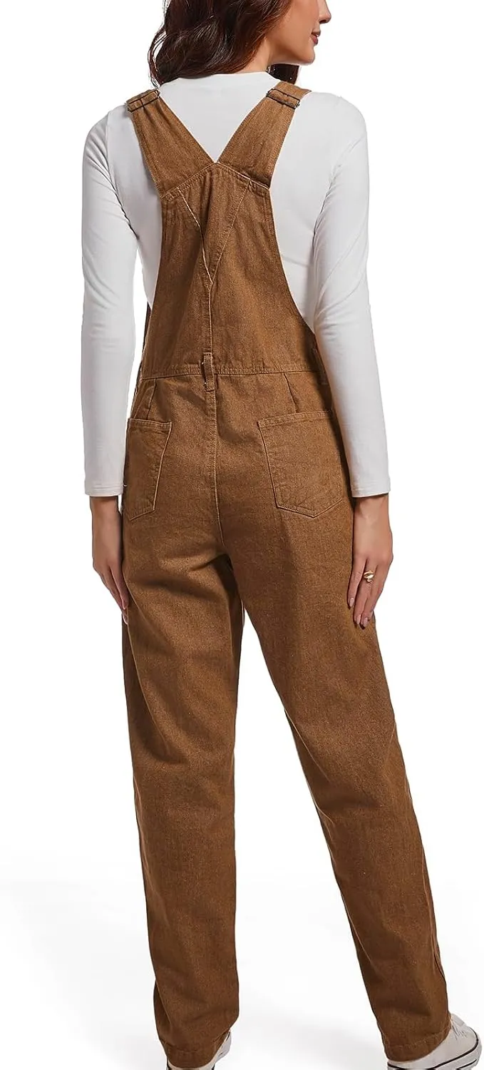 Women Denim Overalls Jean Bib 90s Retro Dungaree Ladies Loose Fit Fashion Cotton Casual Relaxed Jumpsuit
