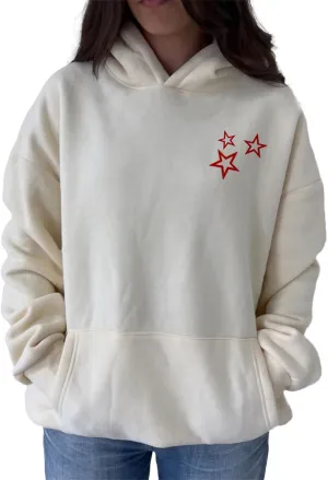 Women Graphic Star Oversized Hoodie Long Sleeve Casual Loose Fall Aesthetic Hooded Sweatshirt with Pocket Streetwear