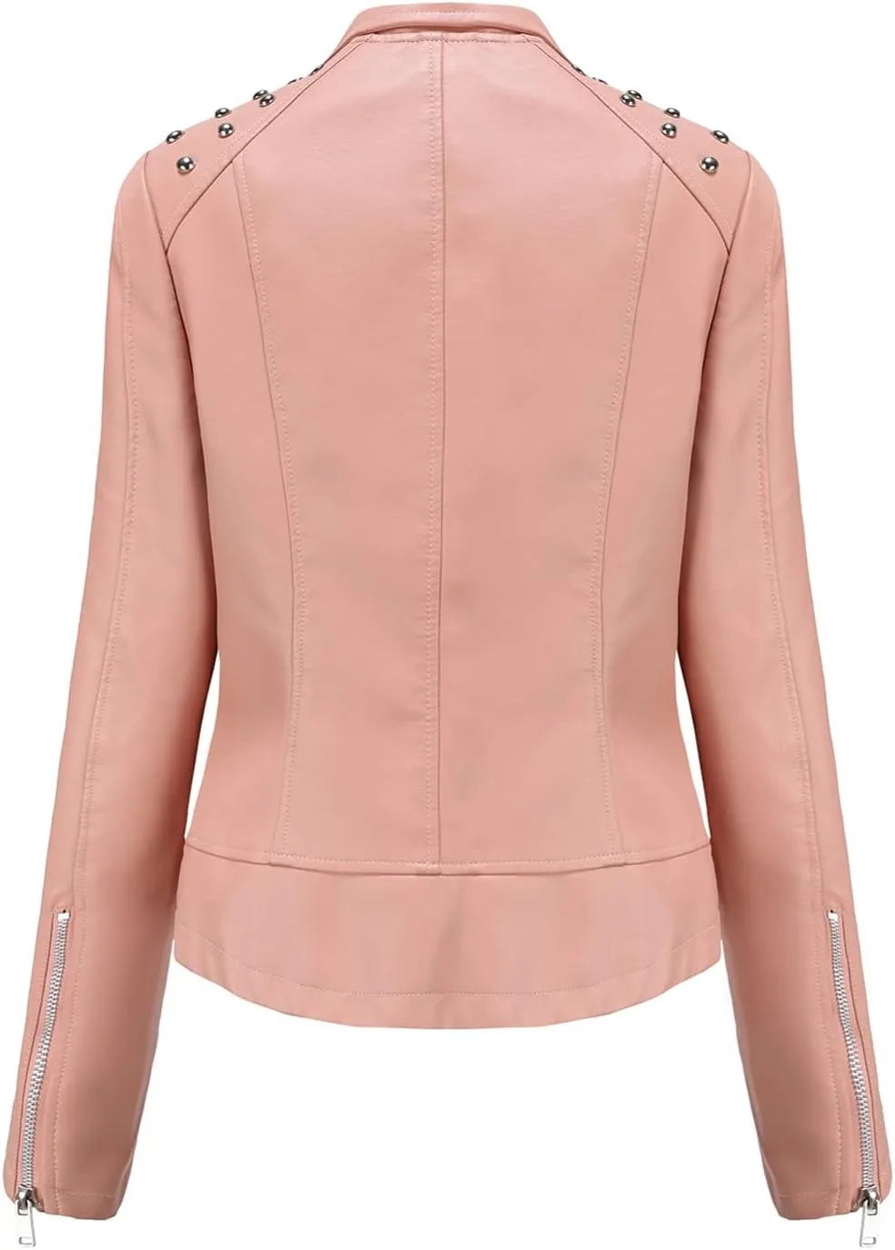 Women Leather Jacket Faux Motorcycle Coat Short Lightweight Pleather Crop Coat Fashion ZIpper Fleece Cardigan Womens Coat