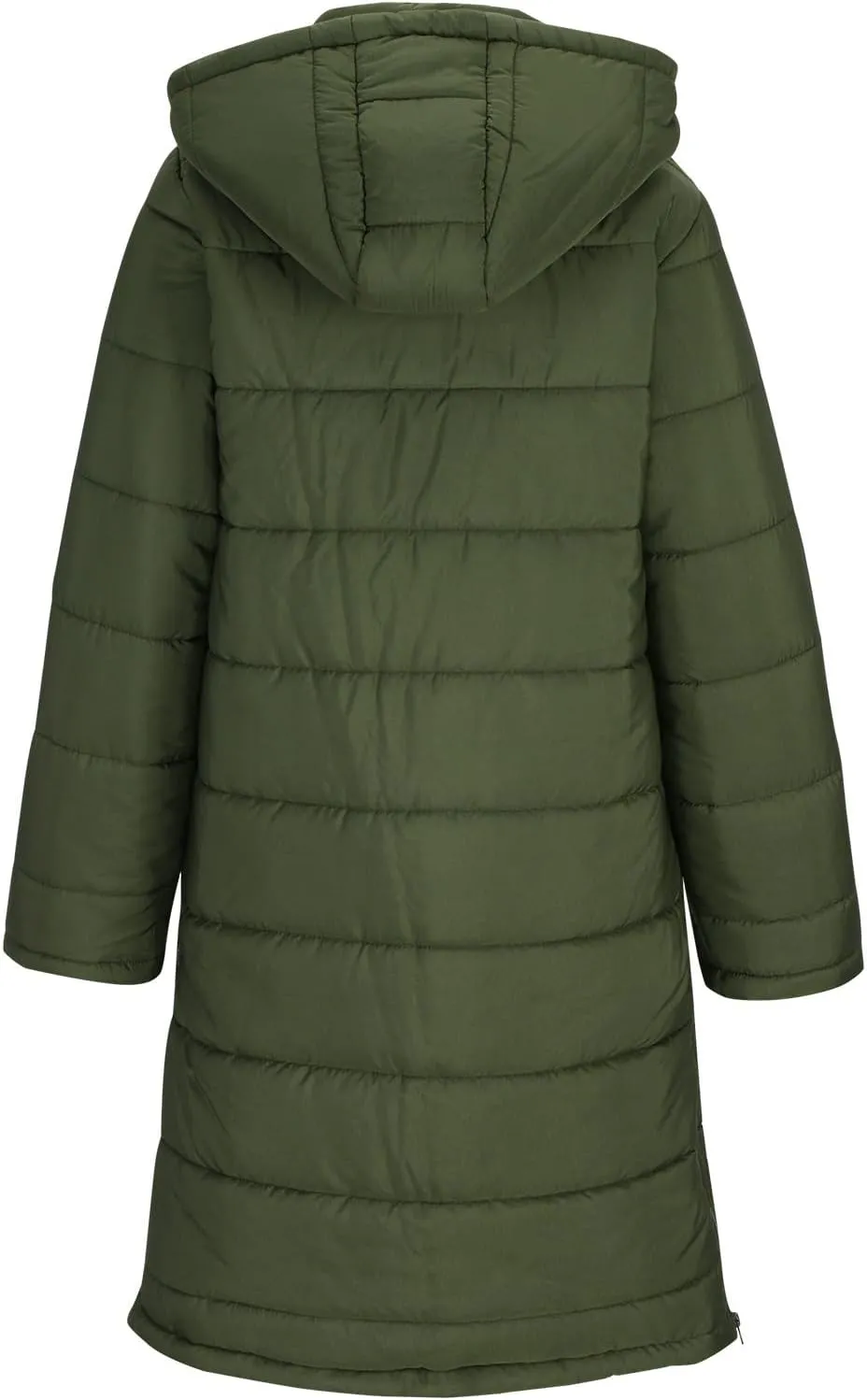 Women Long Puffer Coat Winter Warm Long Sleeve Padded Down Quilted Jackets Fashion Hooded Coats Lightweight Parka Jacket