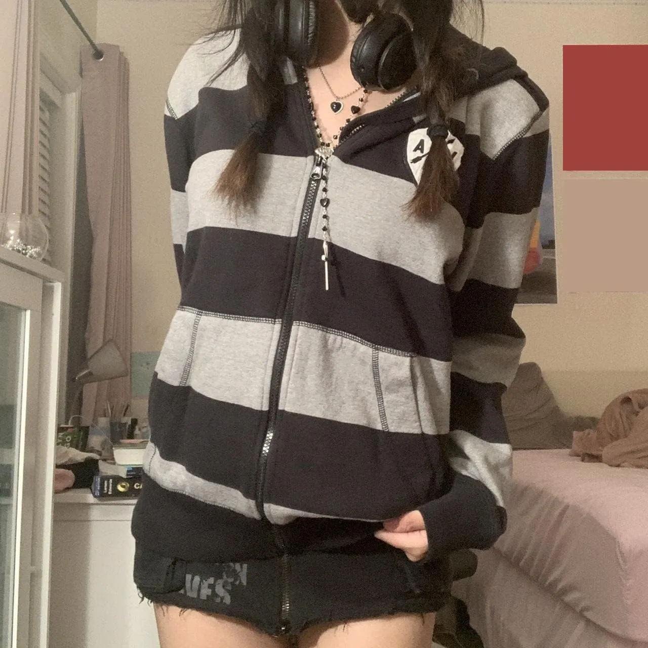 Women Y2K Zip Up Hoodies Graphic Printed Oversized Sweatshirts Vintage Long Sleeve Harajuku Jackets Streetwear