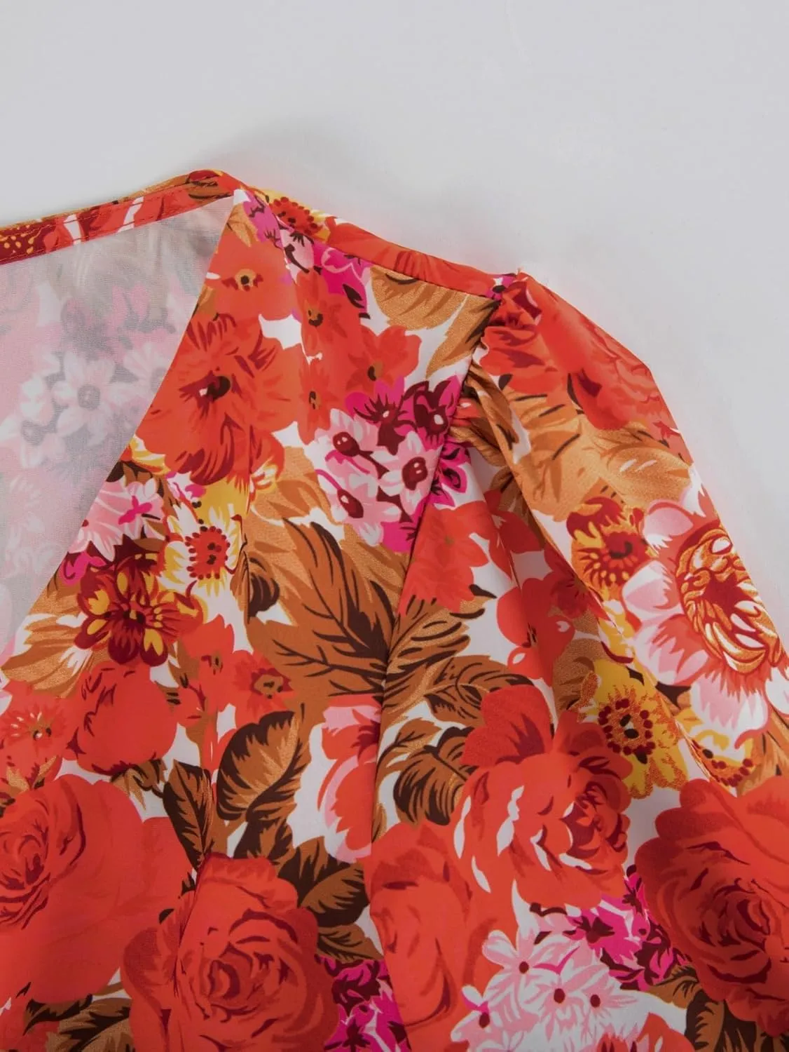 Women's 2023 Summer Sexy Mini Short Bodycon Dress Floral Print Knot Front Cutout Ruched Ruffle Hem Bodycon Dress