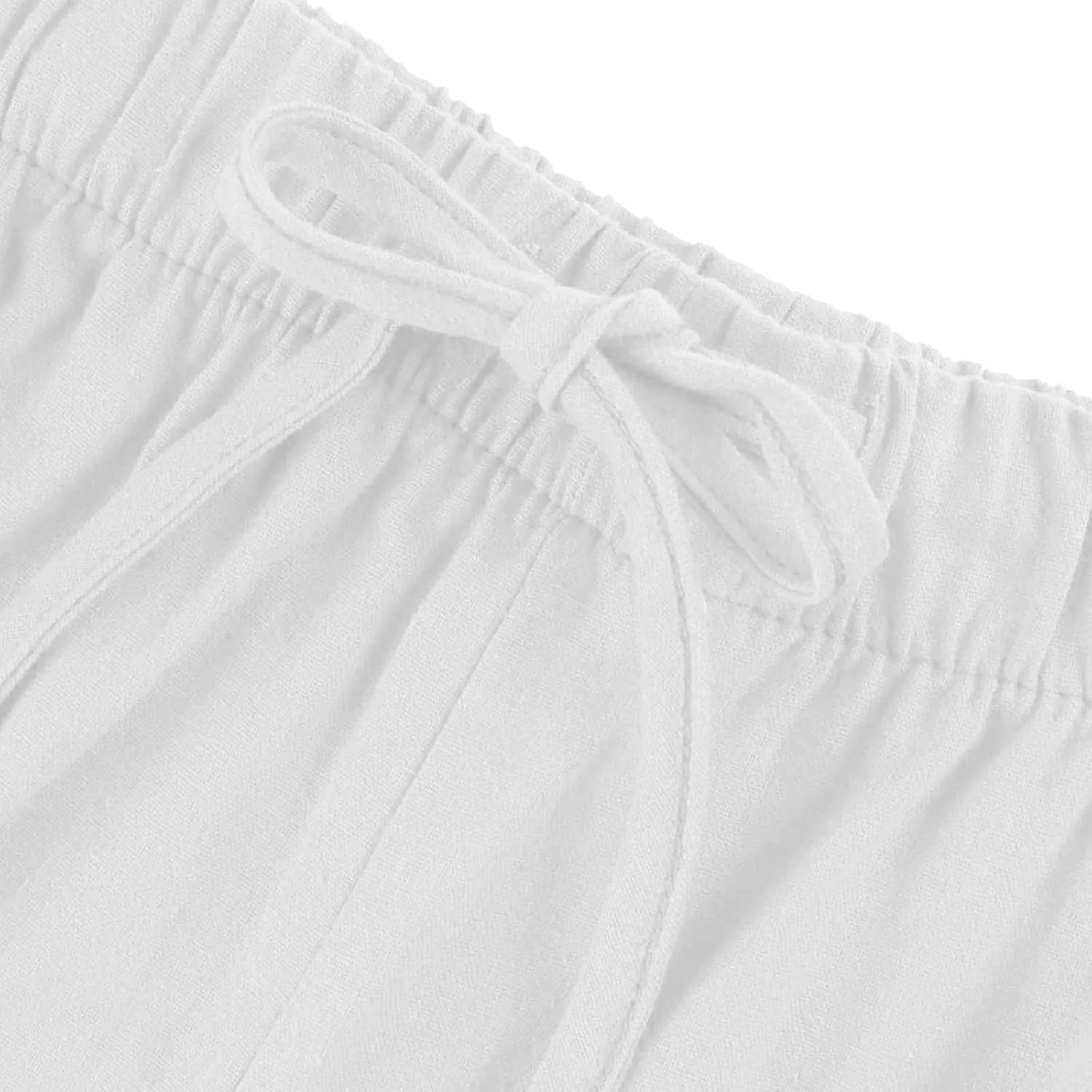 Womens Cargo Pants, Women's Hiking Pants Lounge Work Trousers High Waisted Linen Cotton Straight Leg Summer