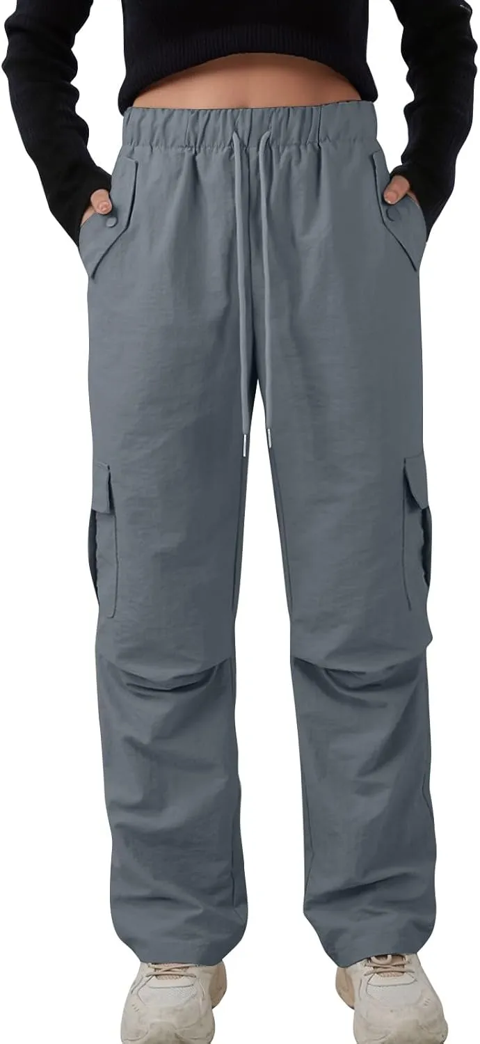Women's Casual Waist Drawstring Pocket Work Dressy Loose Fit Fashion Pants