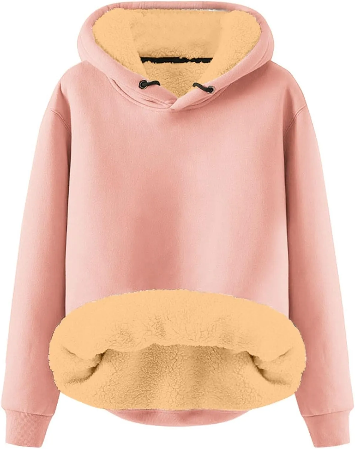 Womens Casual Winter Warm Fleece Lined Pullover Hooded Sweatshirt Oversized Hoodie Vintage Fleece Hoodies