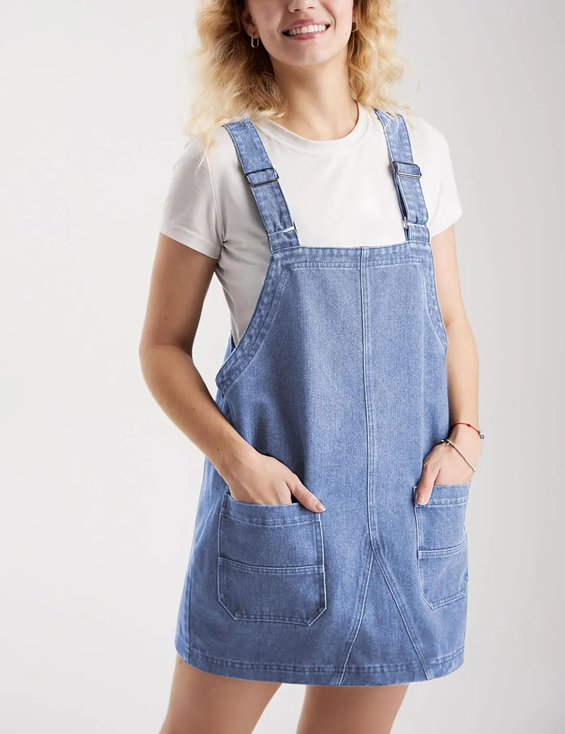 Womens Denim Overalls Casual Adjustable Strap Jeans Rompers Short Overalls Dress