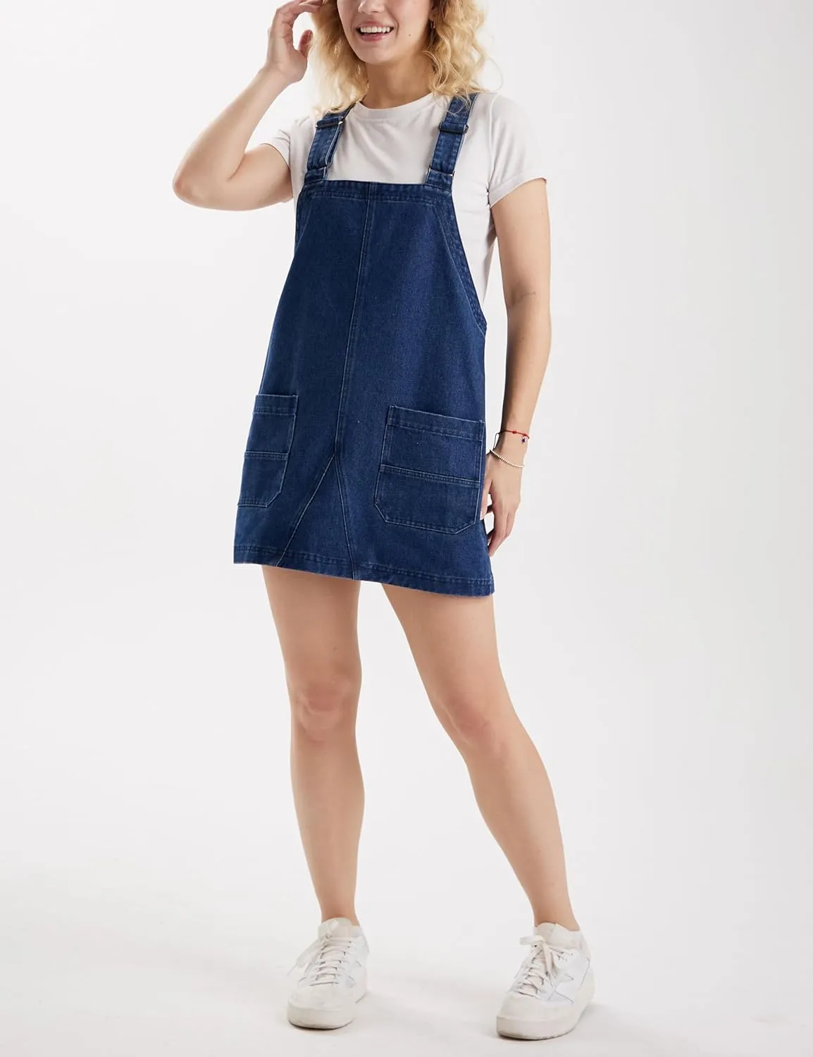 Womens Denim Overalls Casual Adjustable Strap Jeans Rompers Short Overalls Dress