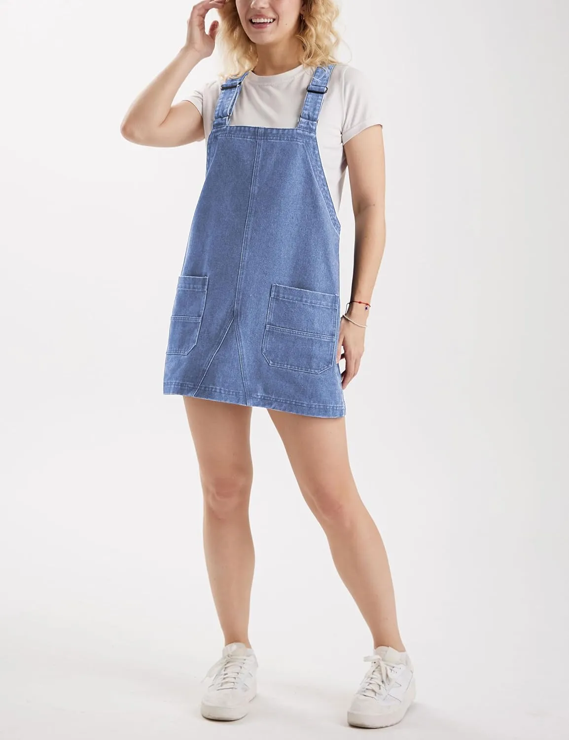 Womens Denim Overalls Casual Adjustable Strap Jeans Rompers Short Overalls Dress