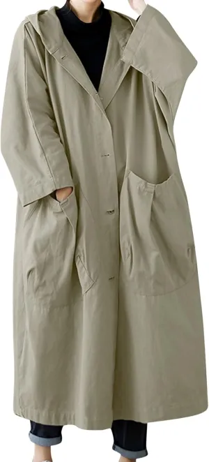 Womens Double Breasted Long Trench Coat Elegant Windbreaker Wild Winter Women'S Coat Double-Breasted Long Pedcoat