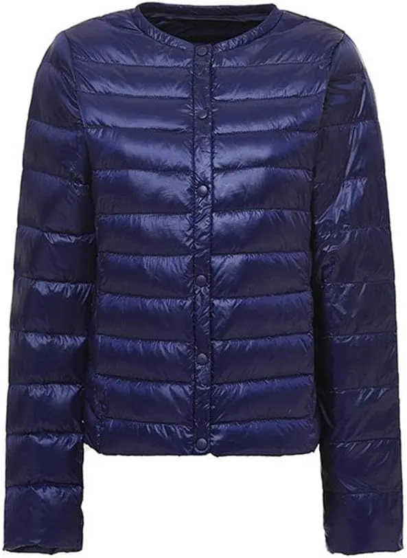 Women's Down Jacket Portable Thin Down Jacket Collarless Down Jacket Down Jacket Lightweight Jacket