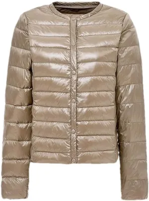 Women's Down Jacket Portable Thin Down Jacket Collarless Down Jacket Down Jacket Lightweight Jacket
