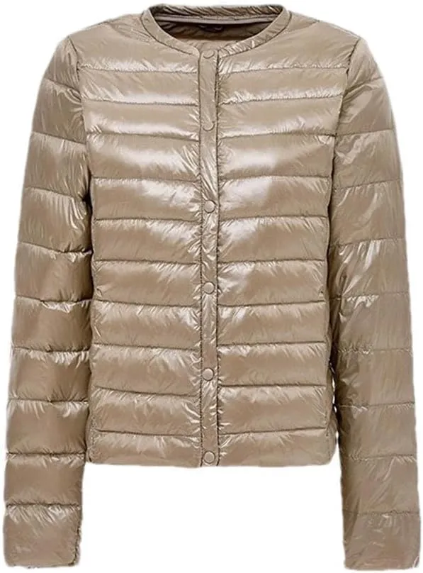 Women's Down Jacket Portable Thin Down Jacket Collarless Down Jacket Down Jacket Lightweight Jacket
