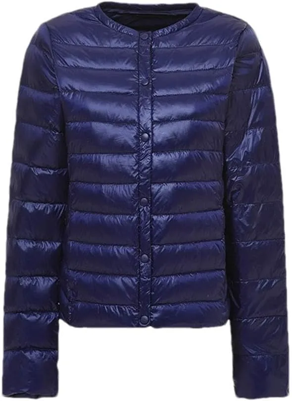 Women's Down Jacket Portable Thin Down Jacket Collarless Down Jacket Down Jacket Lightweight Jacket