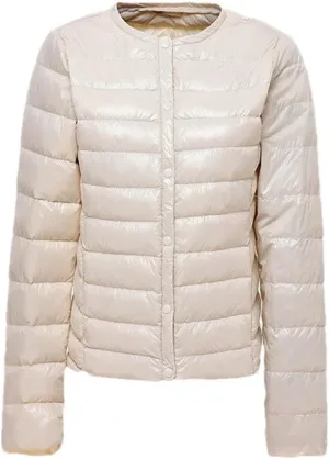 Women's Down Jacket Portable Thin Down Jacket Collarless Down Jacket Down Jacket Lightweight Jacket