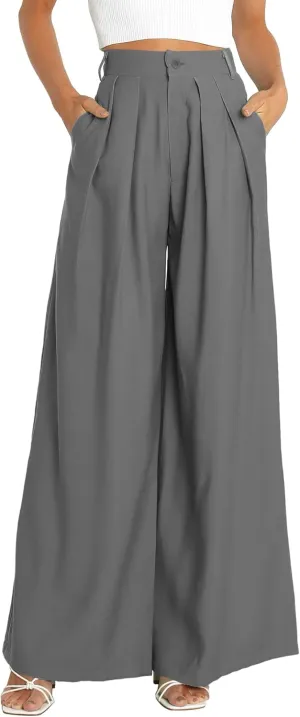 Women's High Waist Casual Wide Leg Palazzo Pants, Dress Pants for Women, Work Pants with Pockets for Women Office.