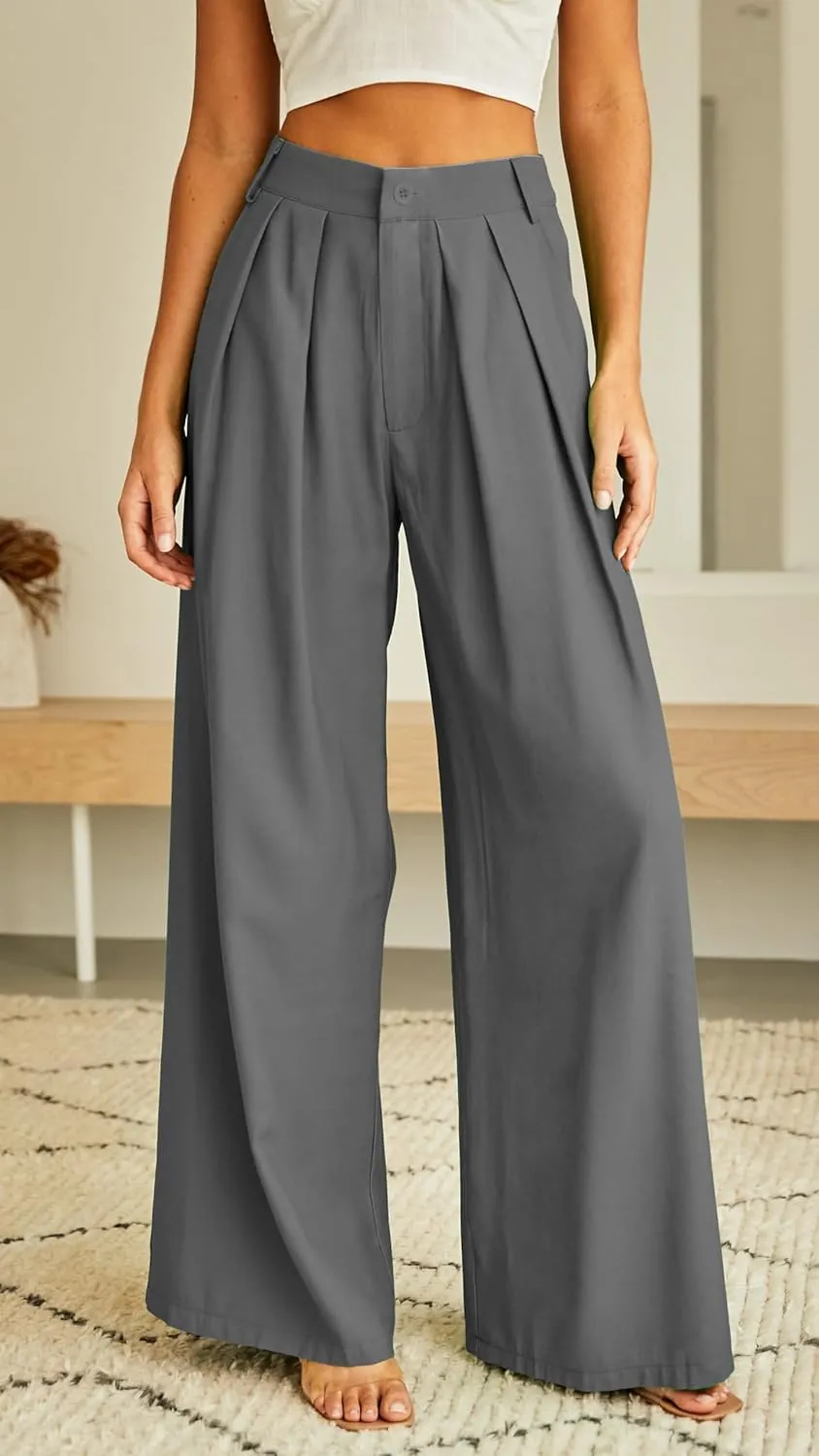 Women's High Waist Casual Wide Leg Palazzo Pants, Dress Pants for Women, Work Pants with Pockets for Women Office.
