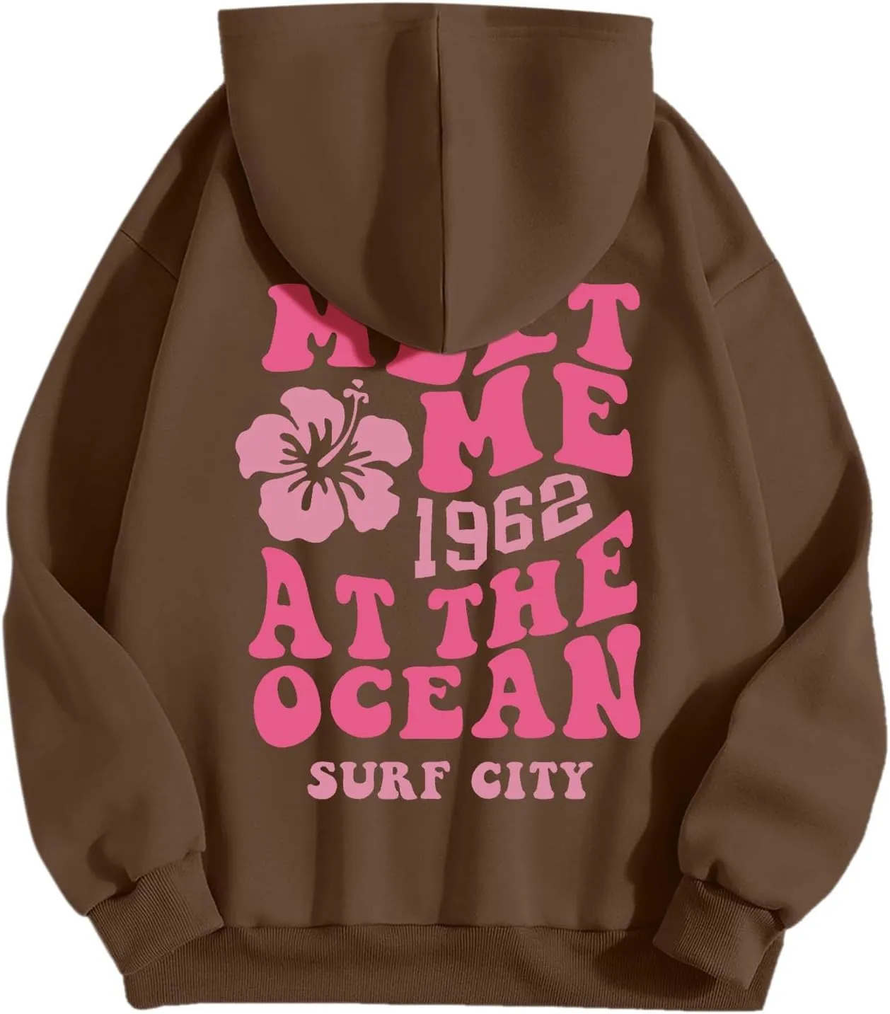 Womens Letter Print Graphic Hoodies Y2K 2025 Oversized Cute Preppy Long Sleeve Drawstring Sweatshirt with Pocket