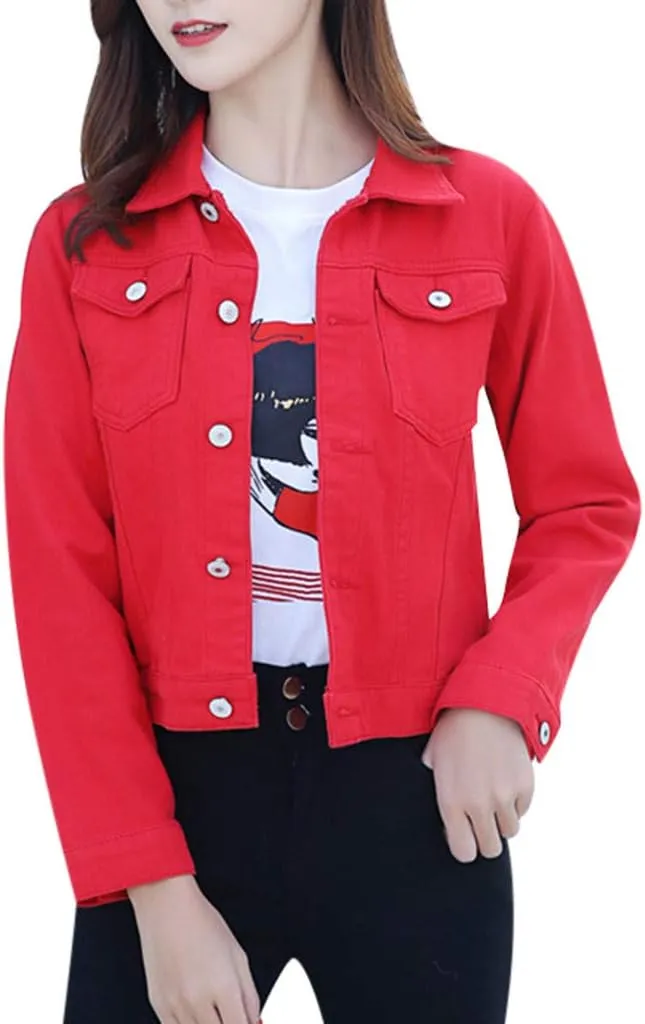 Women's Oversized Denim Jacket Casual Long Boyfriend Distresse Jean Jacket Autumn Spring Washed Denim Jacket 2024
