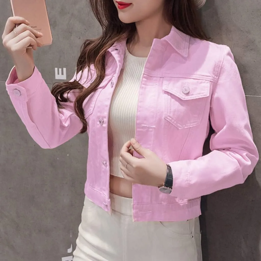 Women's Oversized Denim Jacket Casual Long Boyfriend Distresse Jean Jacket Autumn Spring Washed Denim Jacket 2024