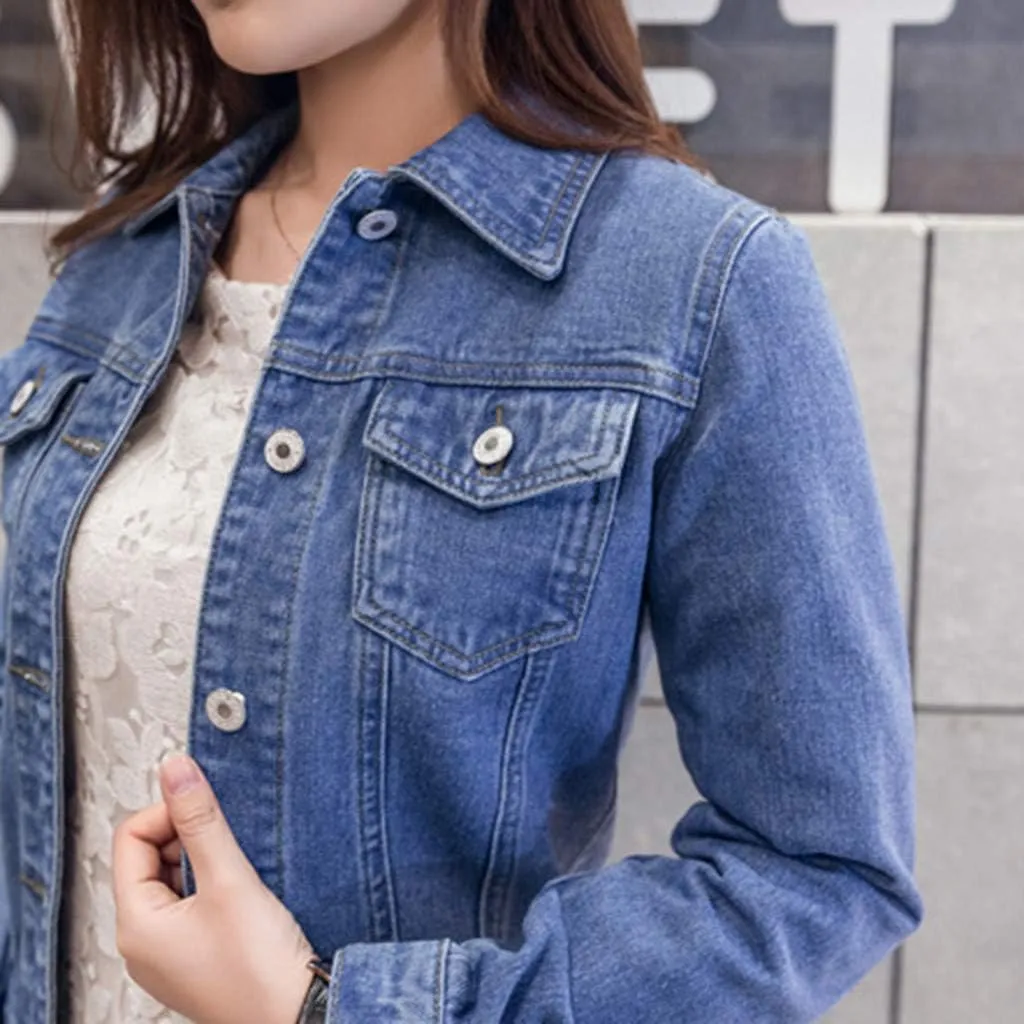 Women's Oversized Denim Jacket Casual Long Boyfriend Distresse Jean Jacket Autumn Spring Washed Denim Jacket 2024