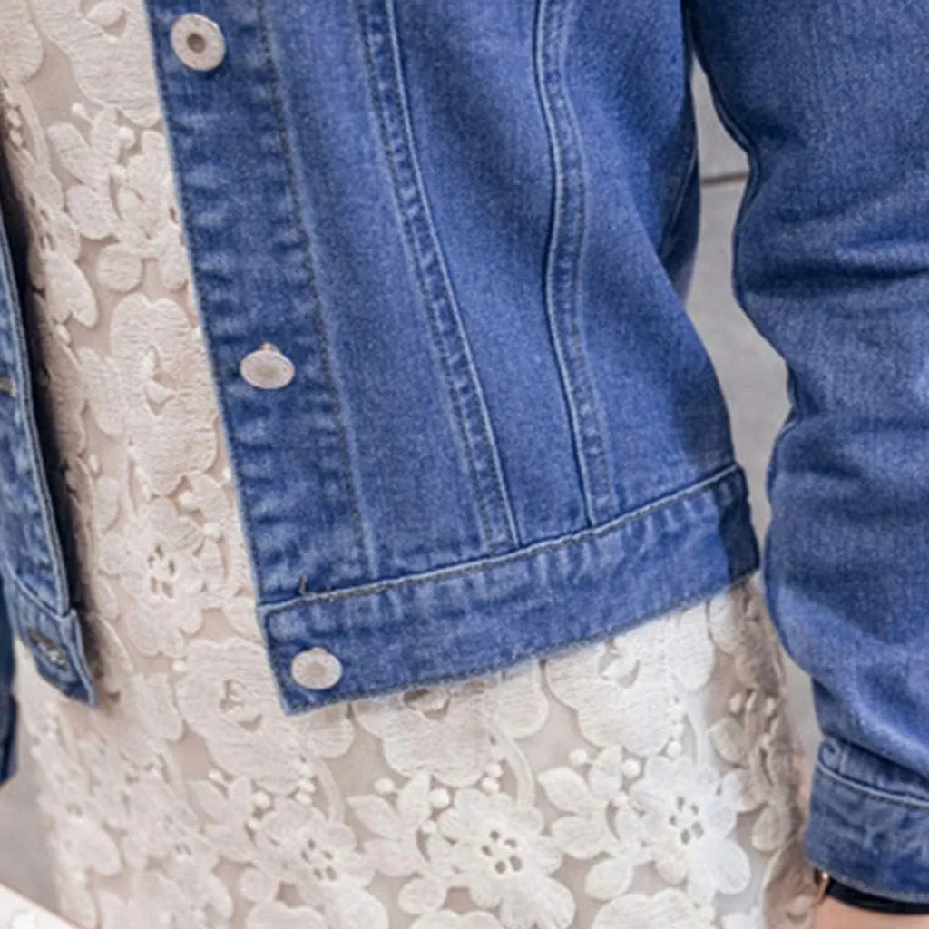 Women's Oversized Denim Jacket Casual Long Boyfriend Distresse Jean Jacket Autumn Spring Washed Denim Jacket 2024