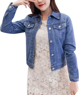Women's Oversized Denim Jacket Casual Long Boyfriend Distresse Jean Jacket Autumn Spring Washed Denim Jacket 2024