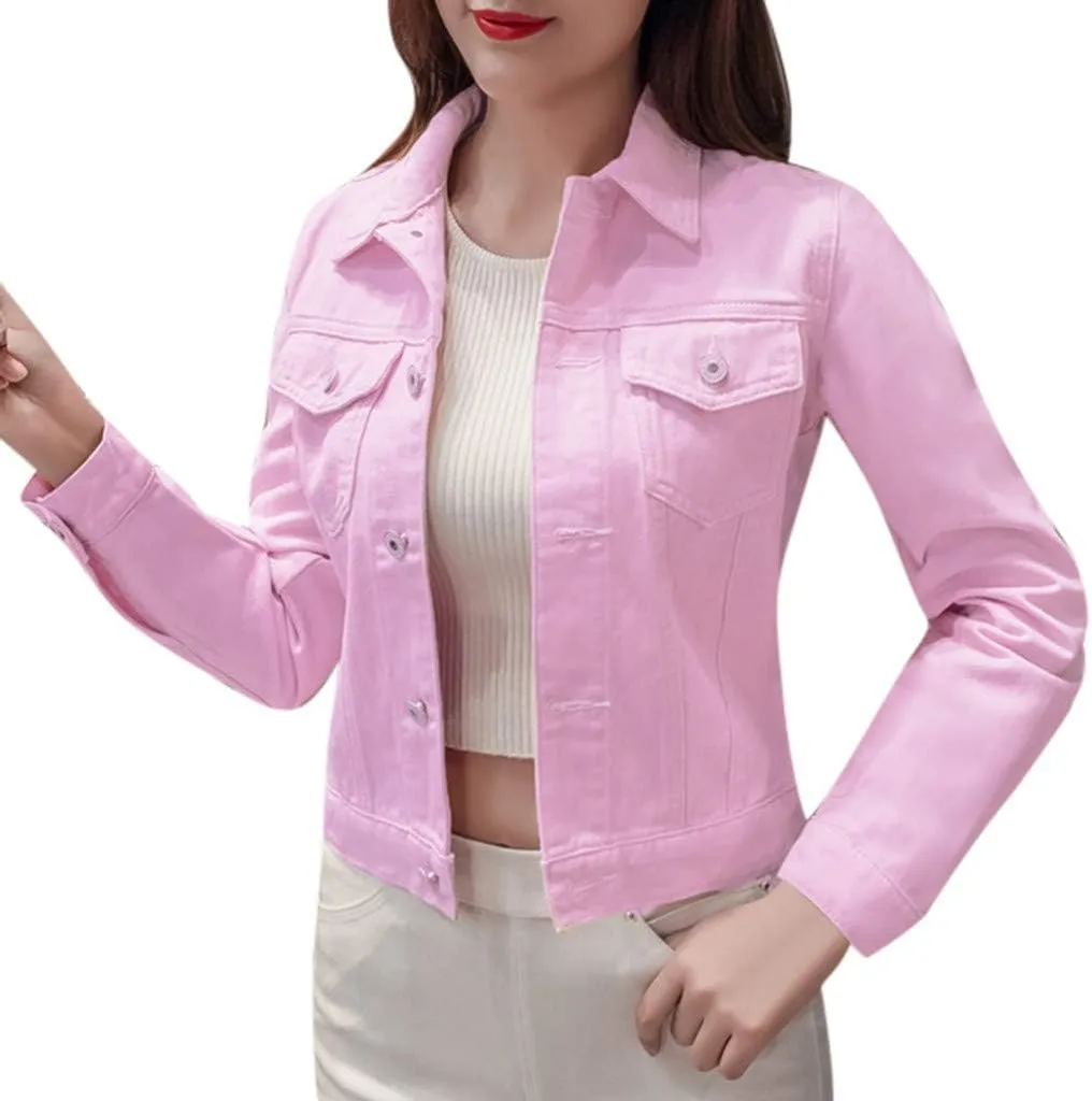 Women's Oversized Denim Jacket Casual Long Boyfriend Distresse Jean Jacket Autumn Spring Washed Denim Jacket 2024