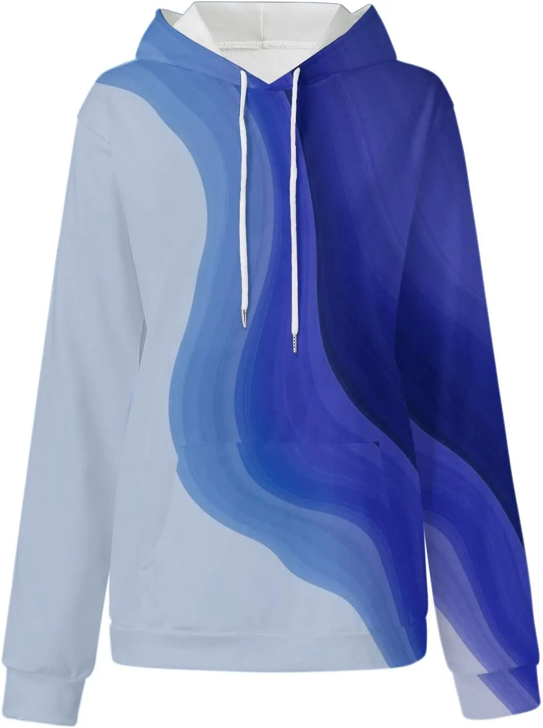 Women's Painted Oversized Hoodies Long Sleeve Drawstring Pullover Tops with Pockets 2024 Fall Trendy Loose Sweatshirt