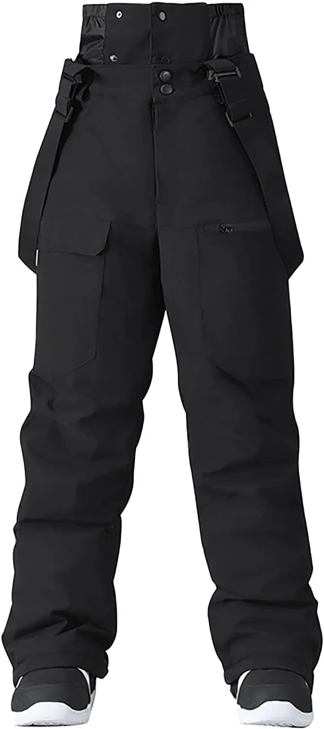 Womens Strap Ski Pants Insulated Windproof Warm Snowboard Thick Overalls Outdoor Skiing Climbing 2025 Winter Trouses
