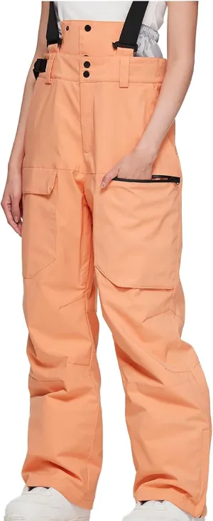 Womens Strap Ski Pants Insulated Windproof Warm Snowboard Thick Overalls Outdoor Skiing Climbing 2025 Winter Trouses