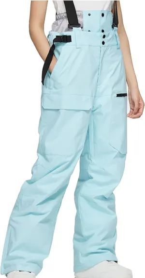 Womens Strap Ski Pants Insulated Windproof Warm Snowboard Thick Overalls Outdoor Skiing Climbing 2025 Winter Trouses