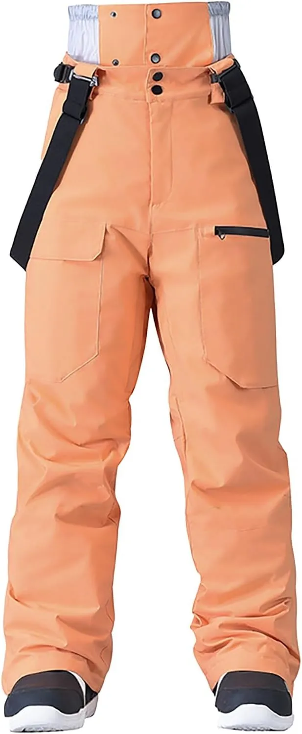 Womens Strap Ski Pants Insulated Windproof Warm Snowboard Thick Overalls Outdoor Skiing Climbing 2025 Winter Trouses