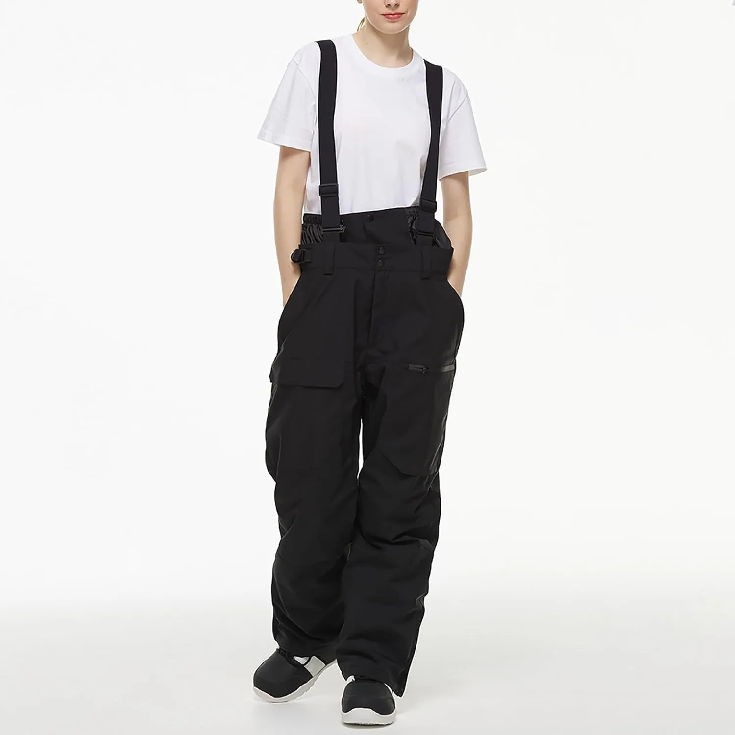 Womens Strap Ski Pants Insulated Windproof Warm Snowboard Thick Overalls Outdoor Skiing Climbing 2025 Winter Trouses