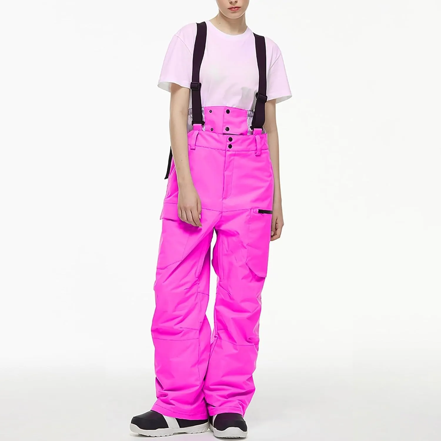 Womens Strap Ski Pants Insulated Windproof Warm Snowboard Thick Overalls Outdoor Skiing Climbing 2025 Winter Trouses