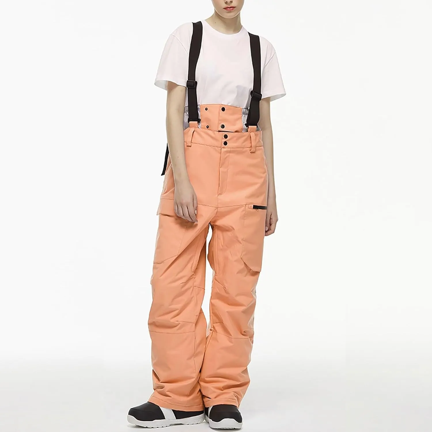 Womens Strap Ski Pants Insulated Windproof Warm Snowboard Thick Overalls Outdoor Skiing Climbing 2025 Winter Trouses